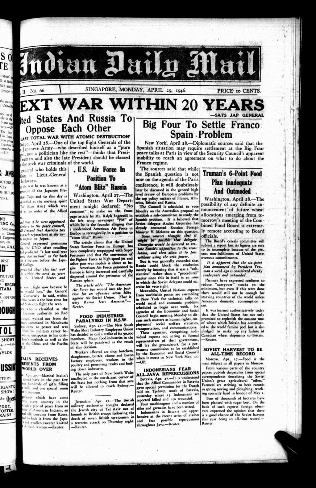 Miniature of Indian Daily Mail 29 April 1946