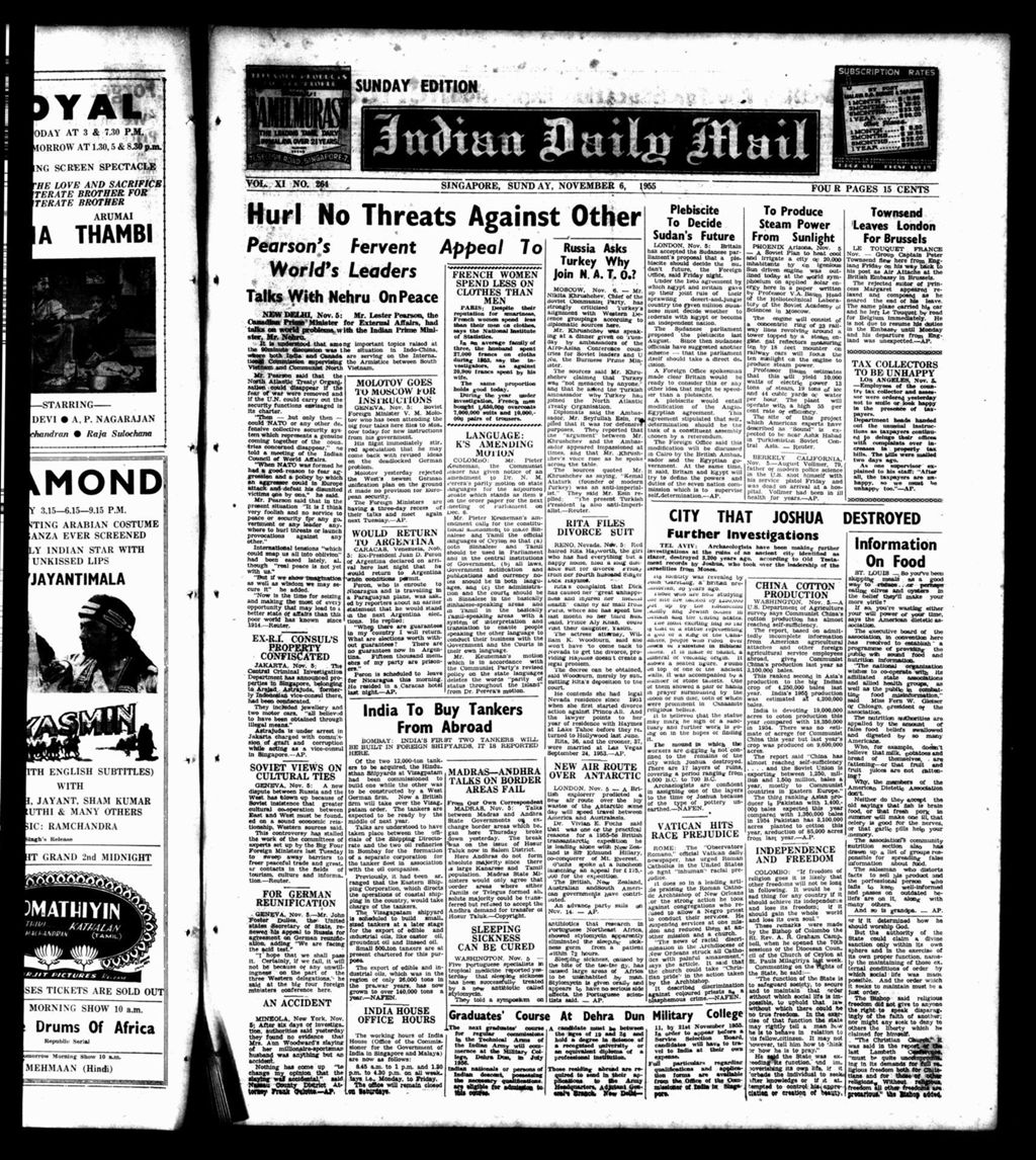 Miniature of Indian Daily Mail 06 November 1955