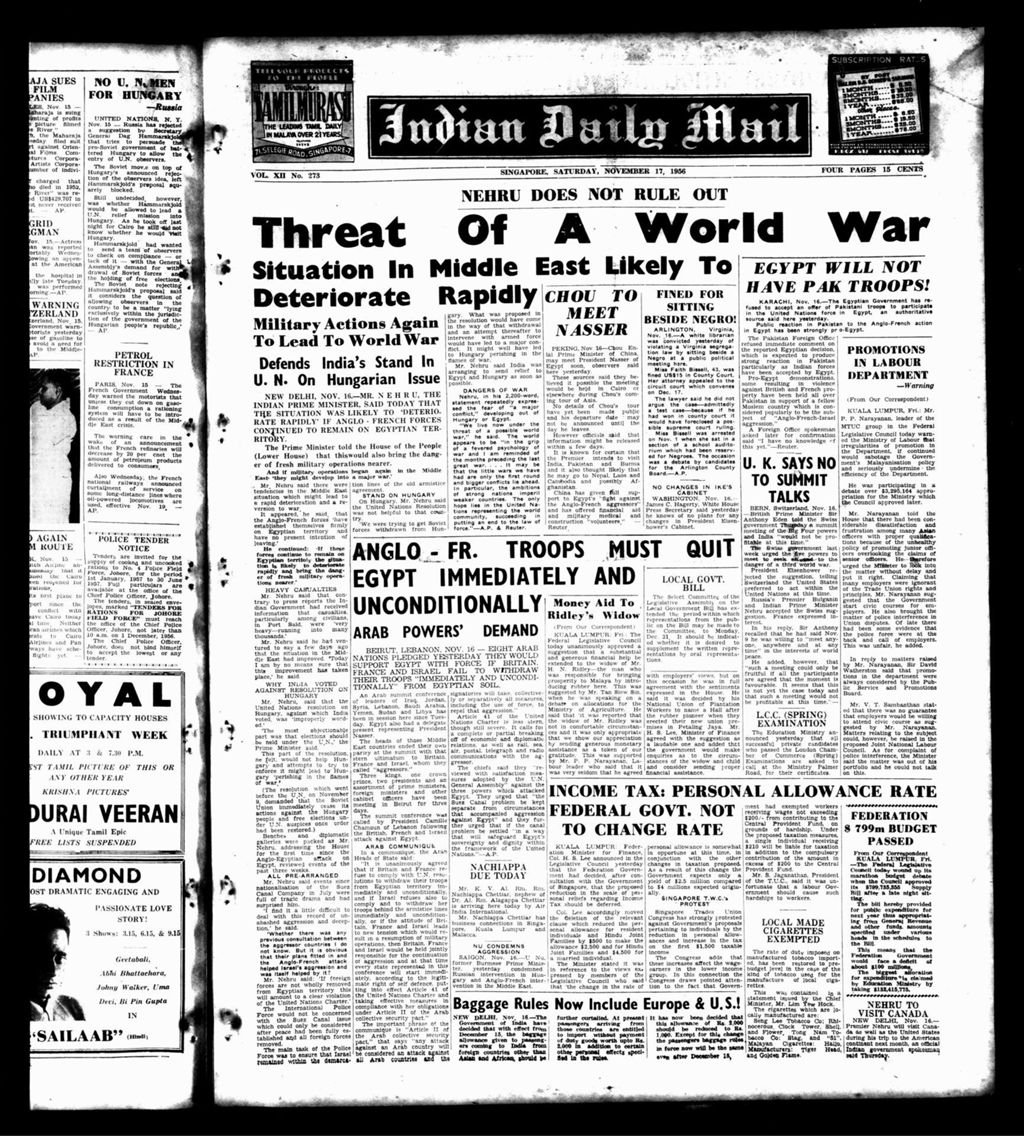 Miniature of Indian Daily Mail 17 November 1956