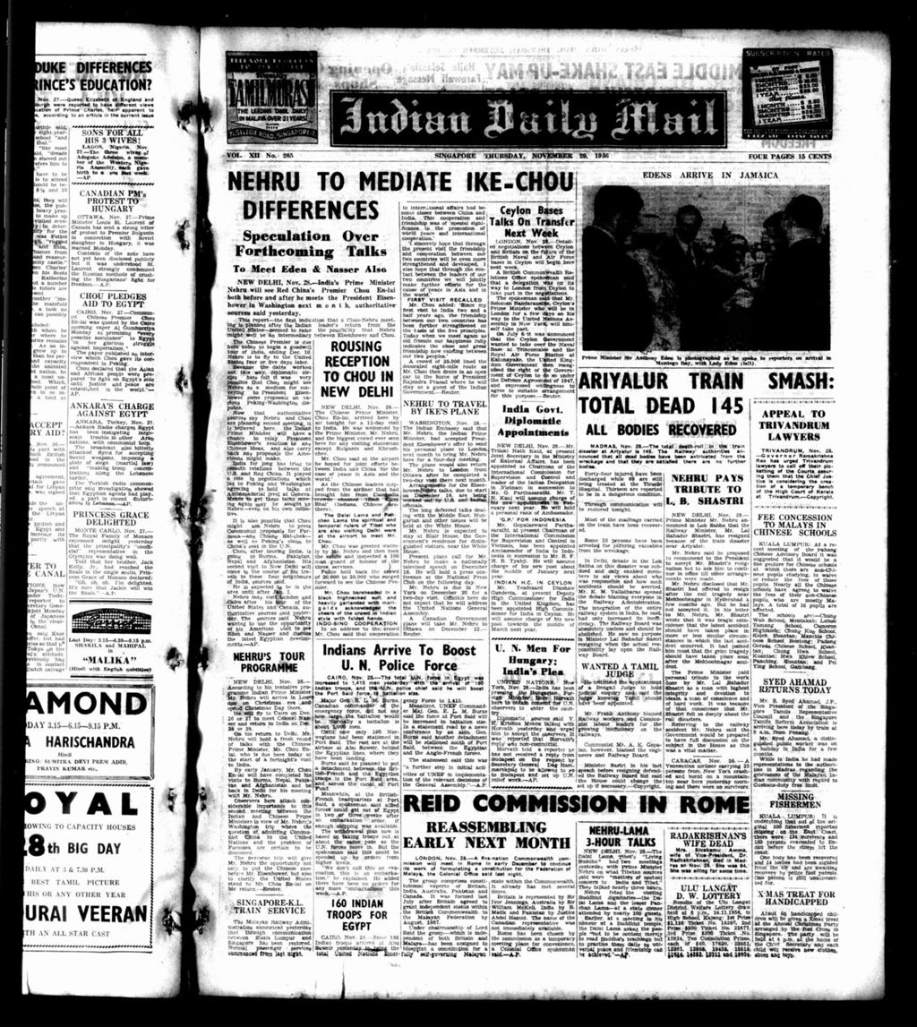 Miniature of Indian Daily Mail 29 November 1956