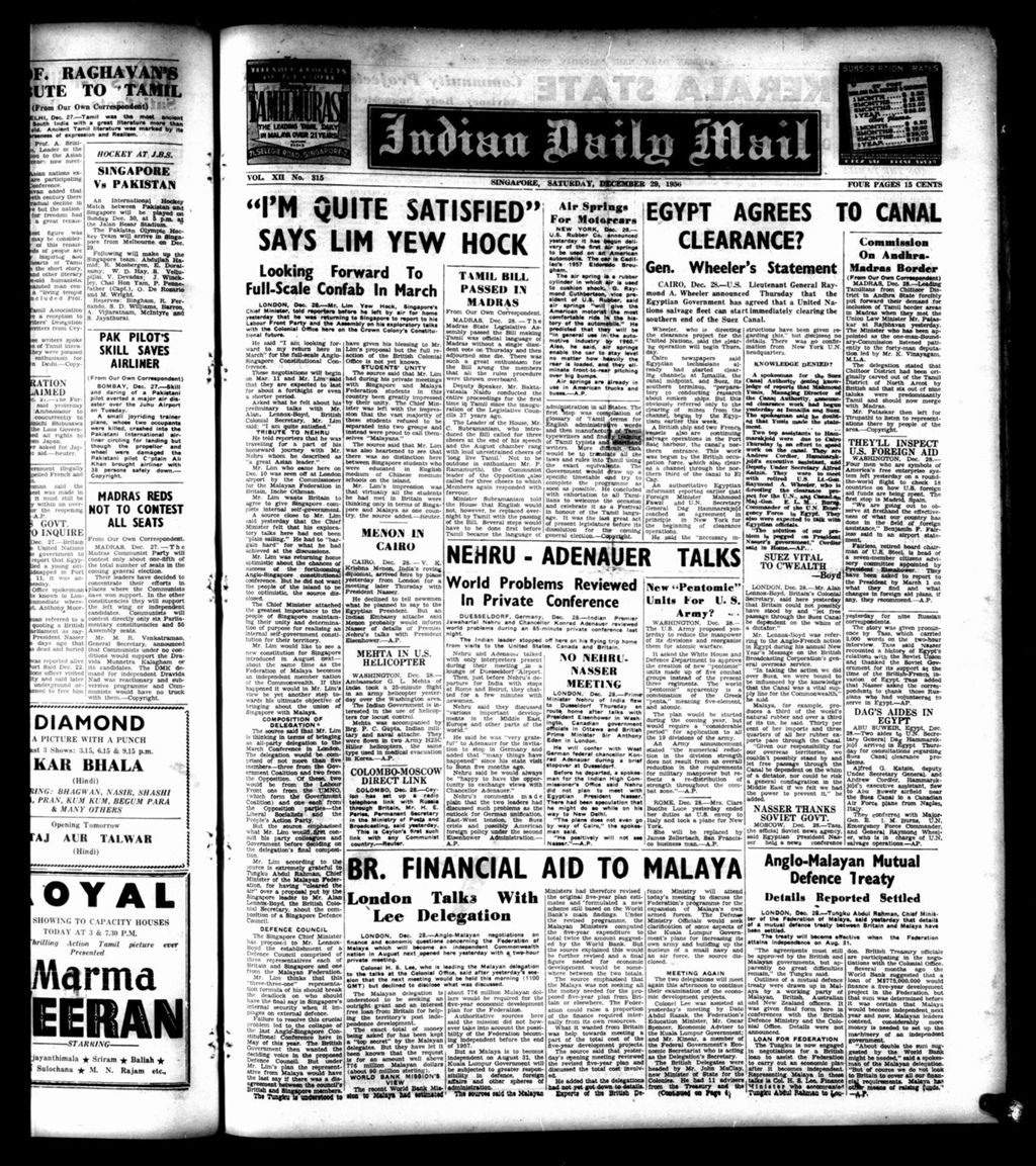 Miniature of Indian Daily Mail 29 December 1956