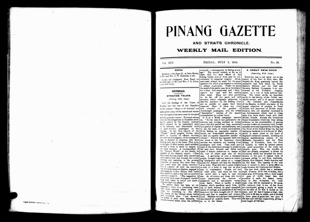 Miniature of Pinang Gazette and Straits Chronicle Weekly Mail Edition 03 July 1914