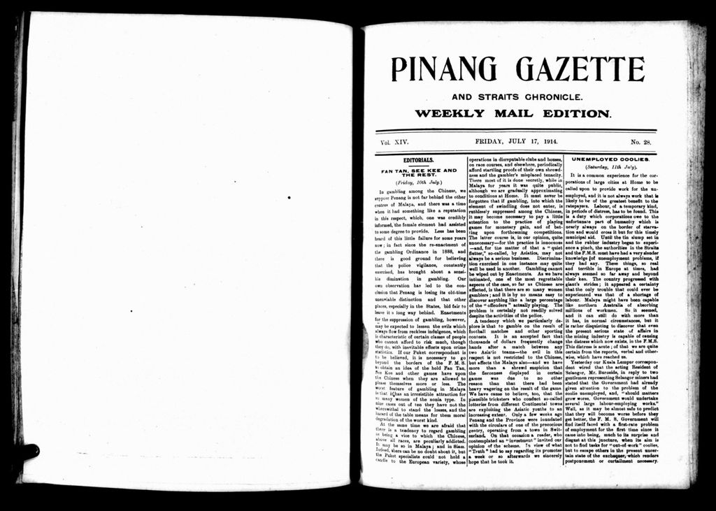 Miniature of Pinang Gazette and Straits Chronicle Weekly Mail Edition 17 July 1914