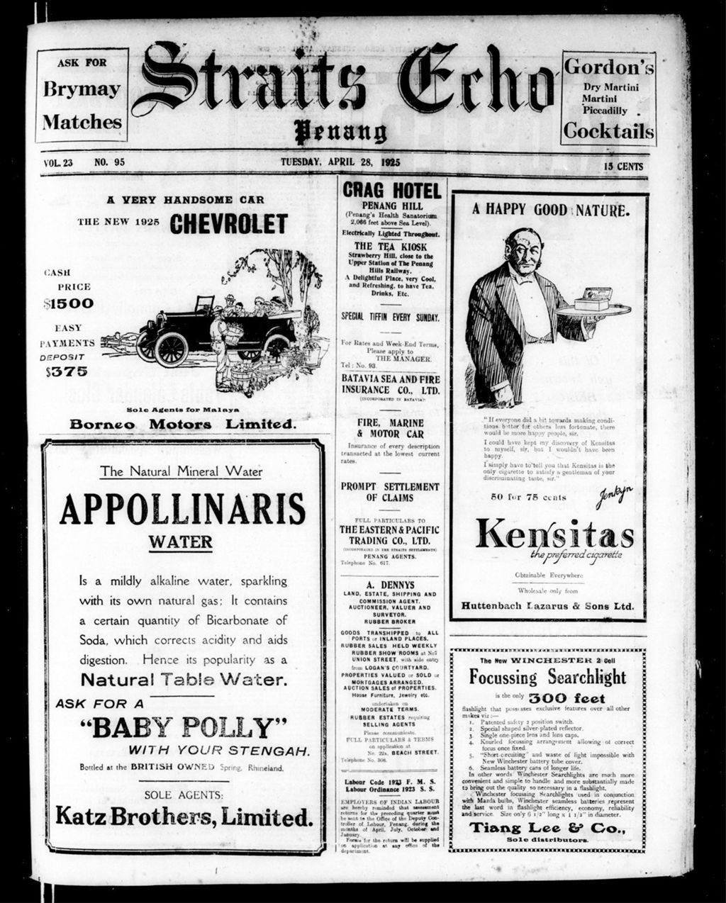 Miniature of Straits Echo 28 April 1925