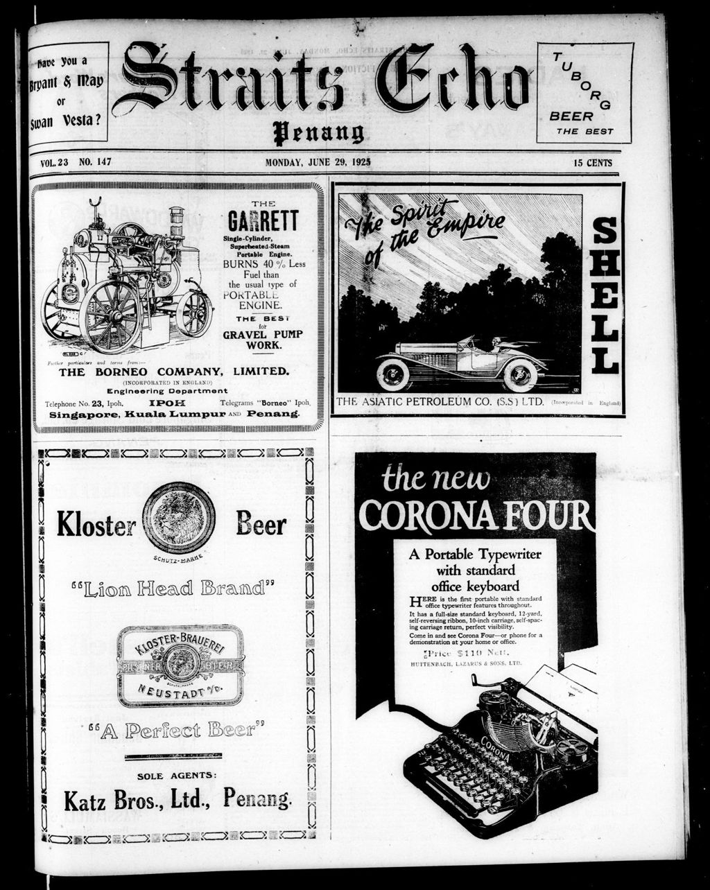 Miniature of Straits Echo 29 June 1925