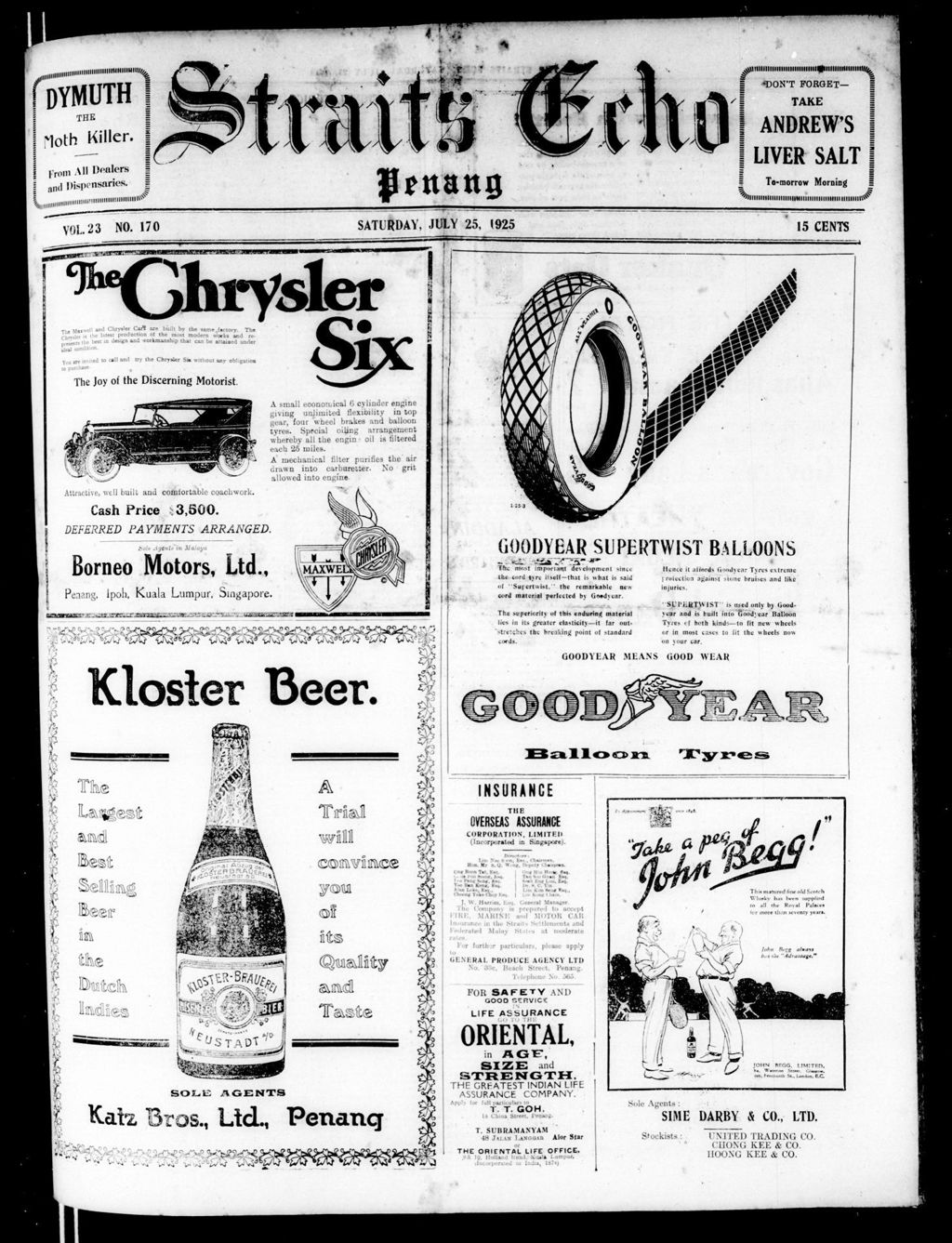 Miniature of Straits Echo 25 July 1925