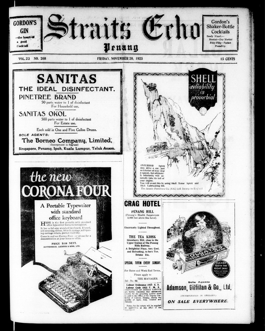 Miniature of Straits Echo 20 November 1925