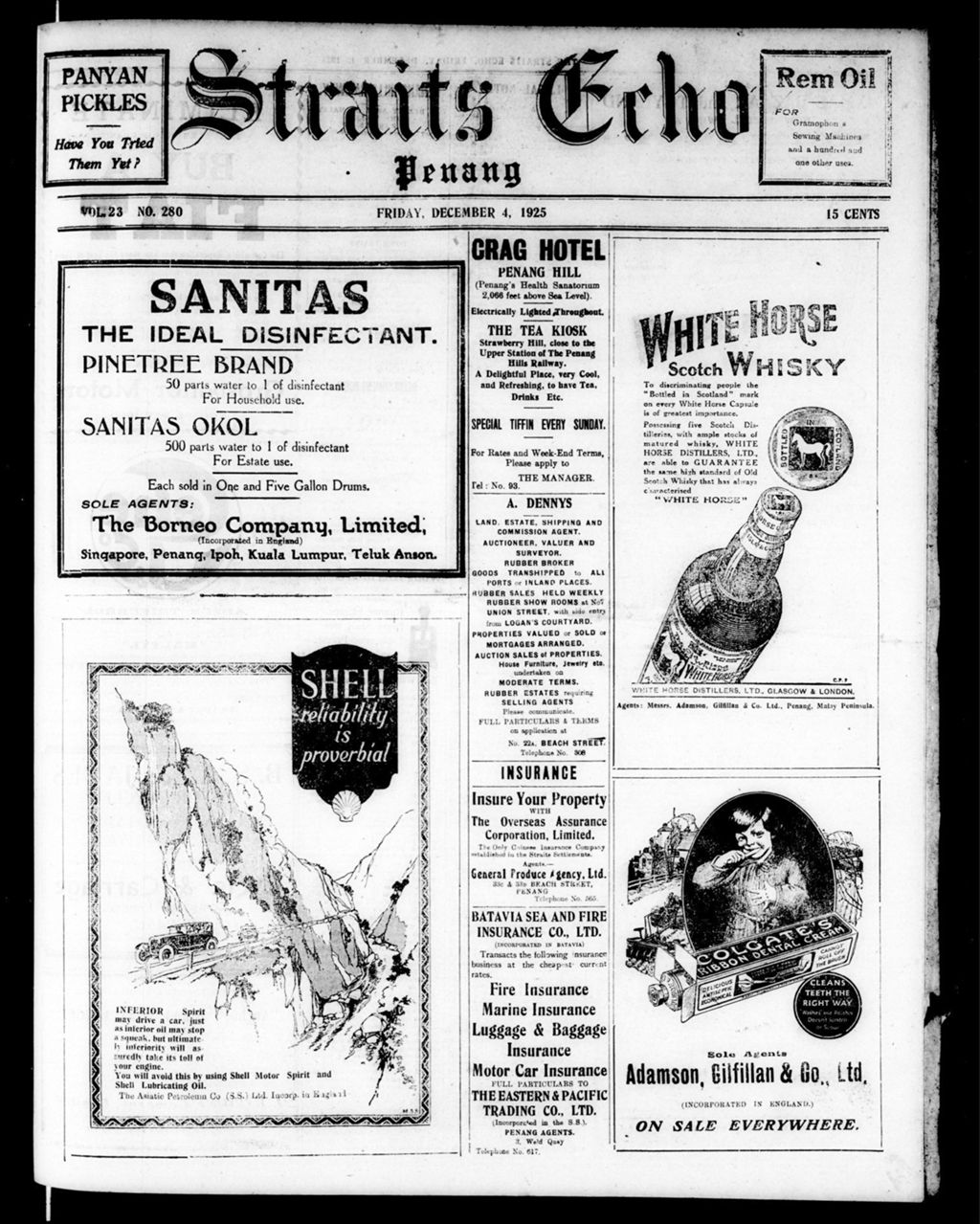 Miniature of Straits Echo 04 December 1925