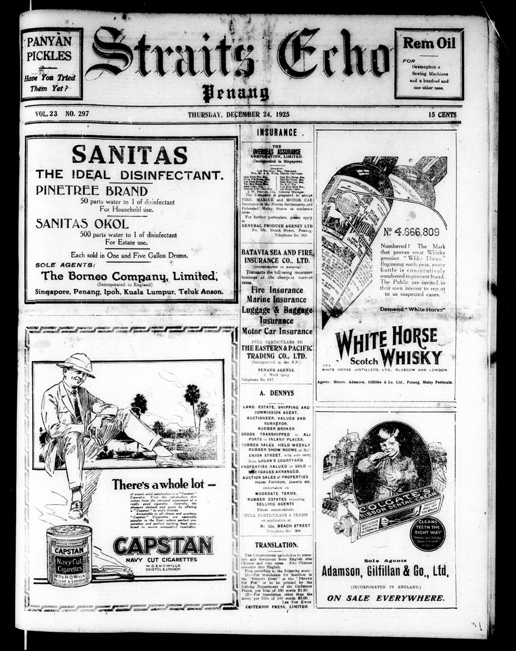 Miniature of Straits Echo 24 December 1925