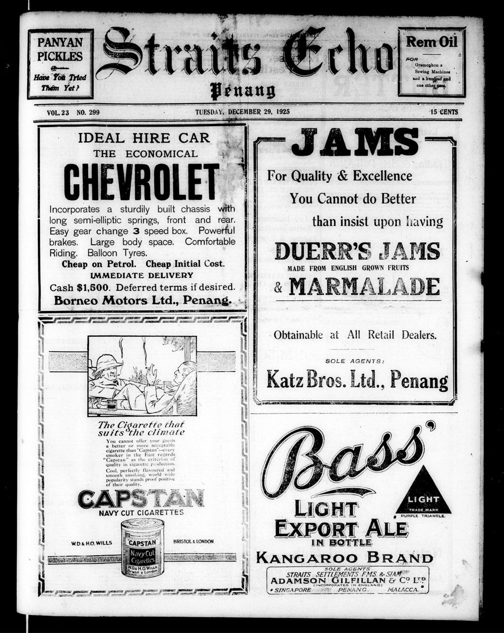 Miniature of Straits Echo 29 December 1925