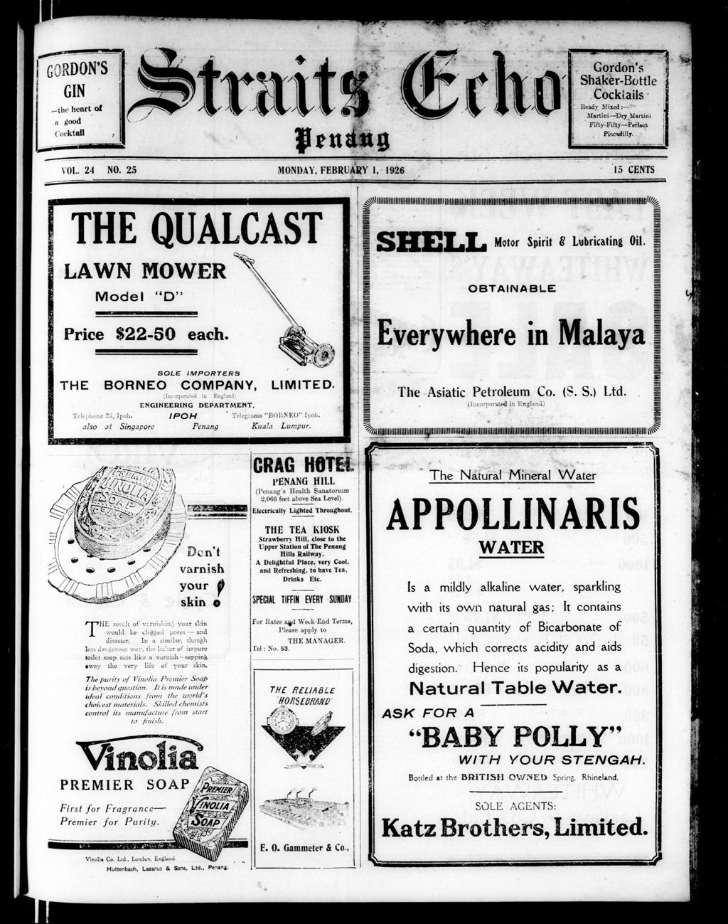 Miniature of Straits Echo 01 February 1926