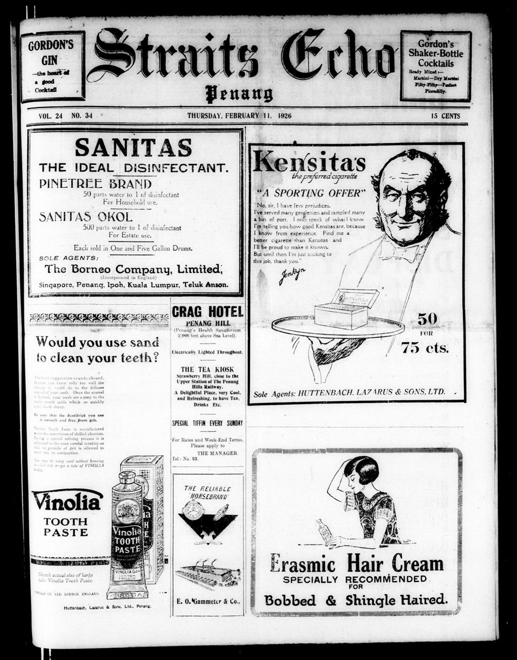 Miniature of Straits Echo 11 February 1926