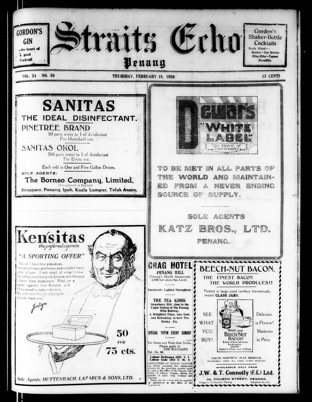 Miniature of Straits Echo 18 February 1926