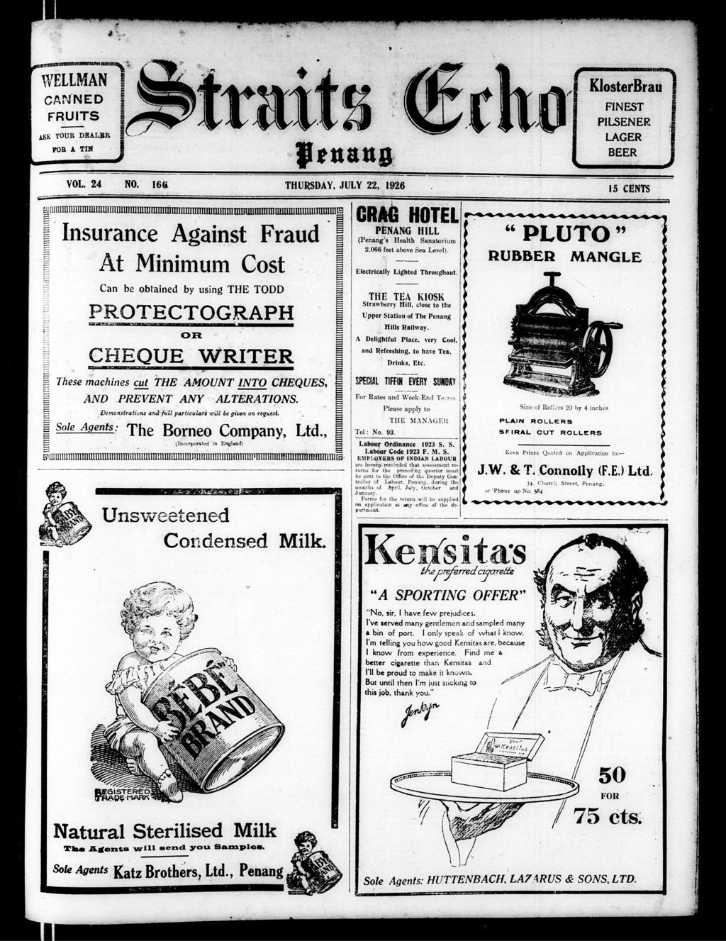 Miniature of Straits Echo 22 July 1926