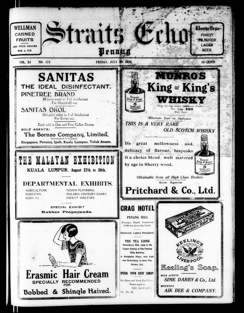 Miniature of Straits Echo 30 July 1926