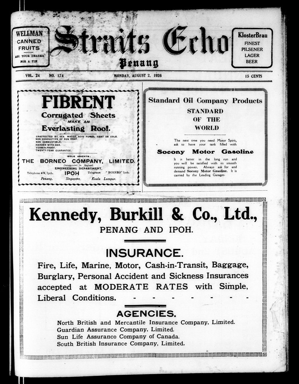 Miniature of Straits Echo 02 August 1926