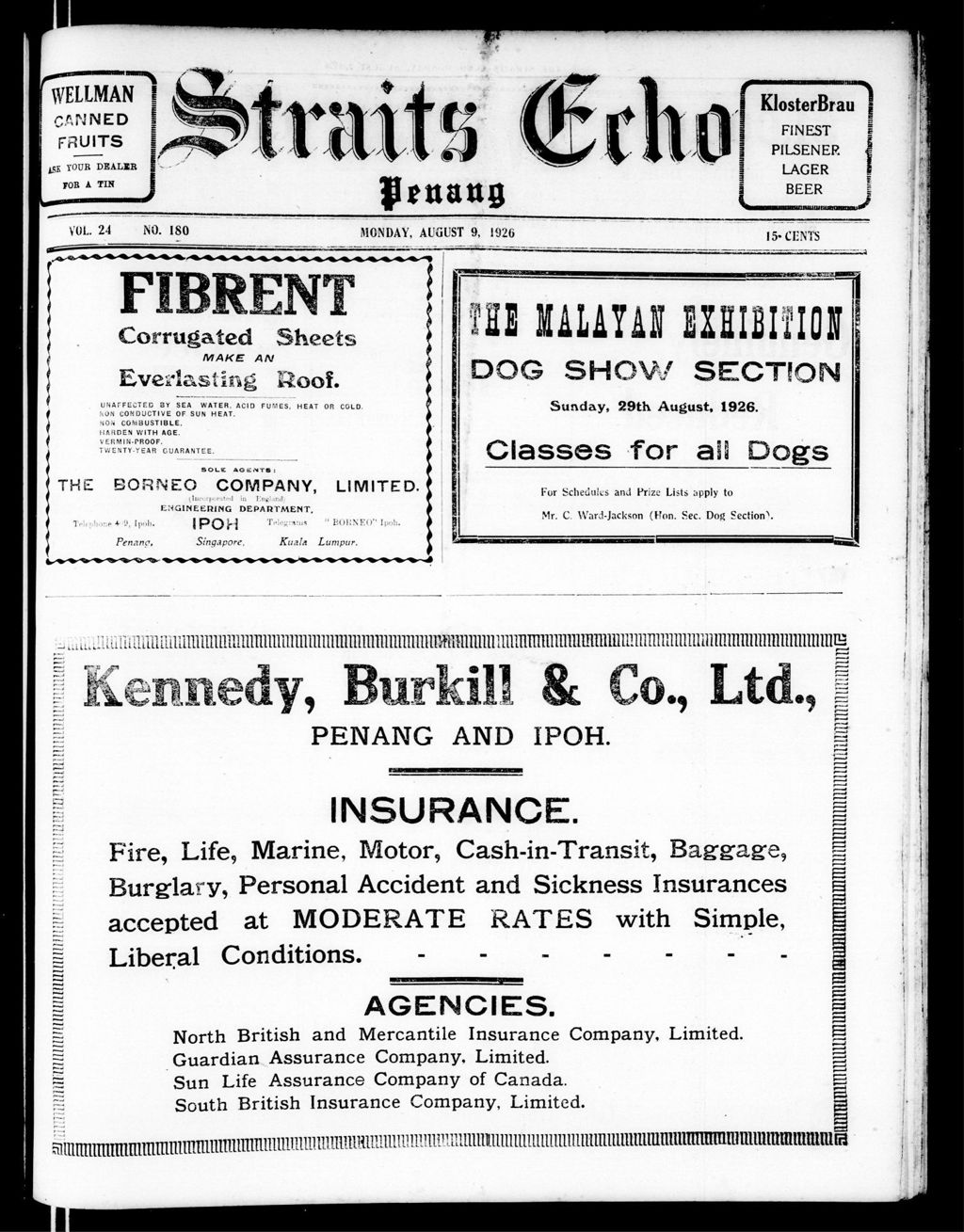 Miniature of Straits Echo 09 August 1926