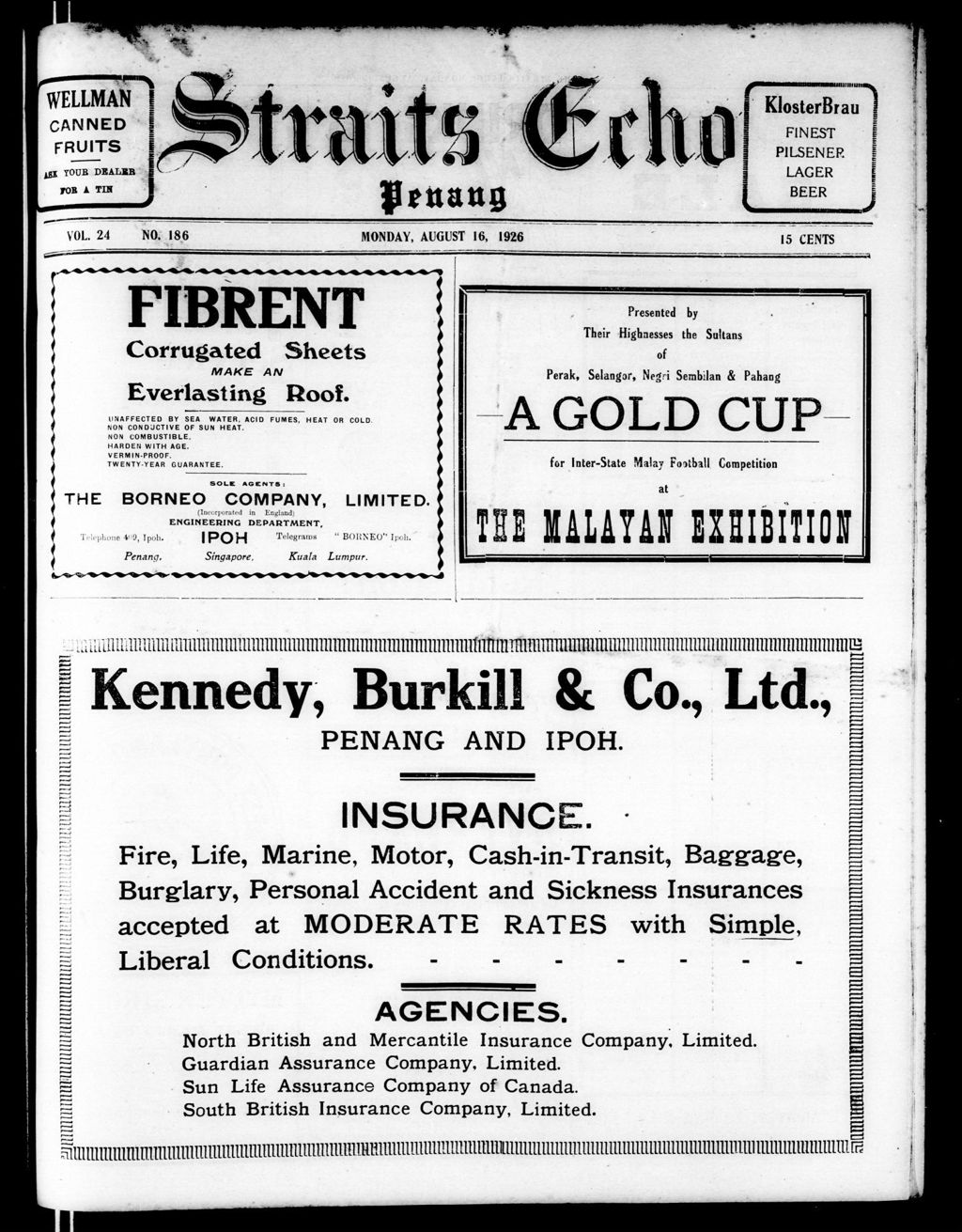 Miniature of Straits Echo 16 August 1926