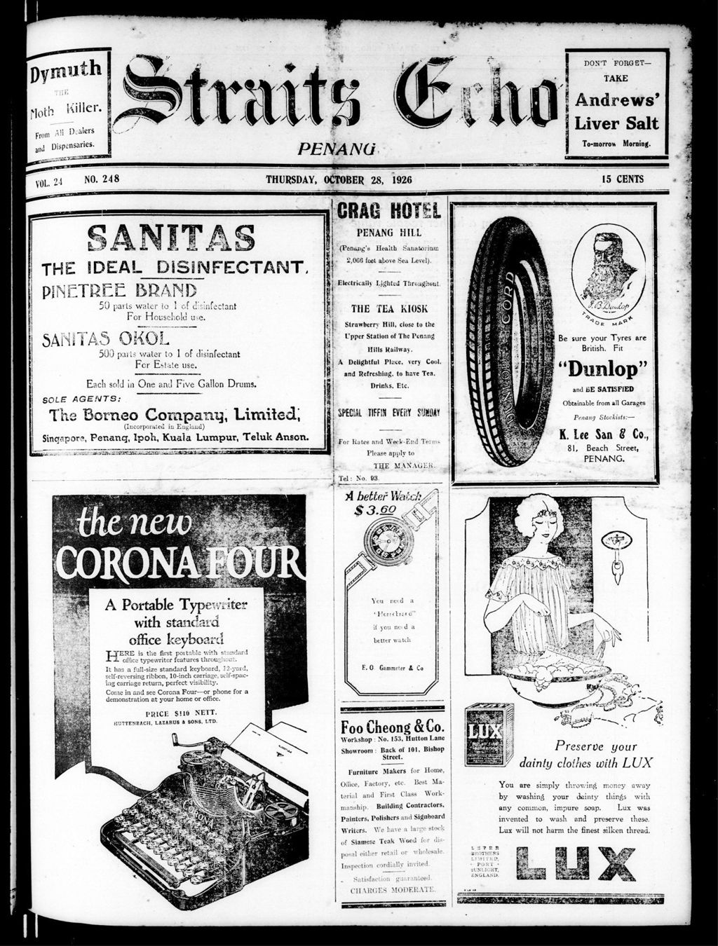 Miniature of Straits Echo 28 October 1926