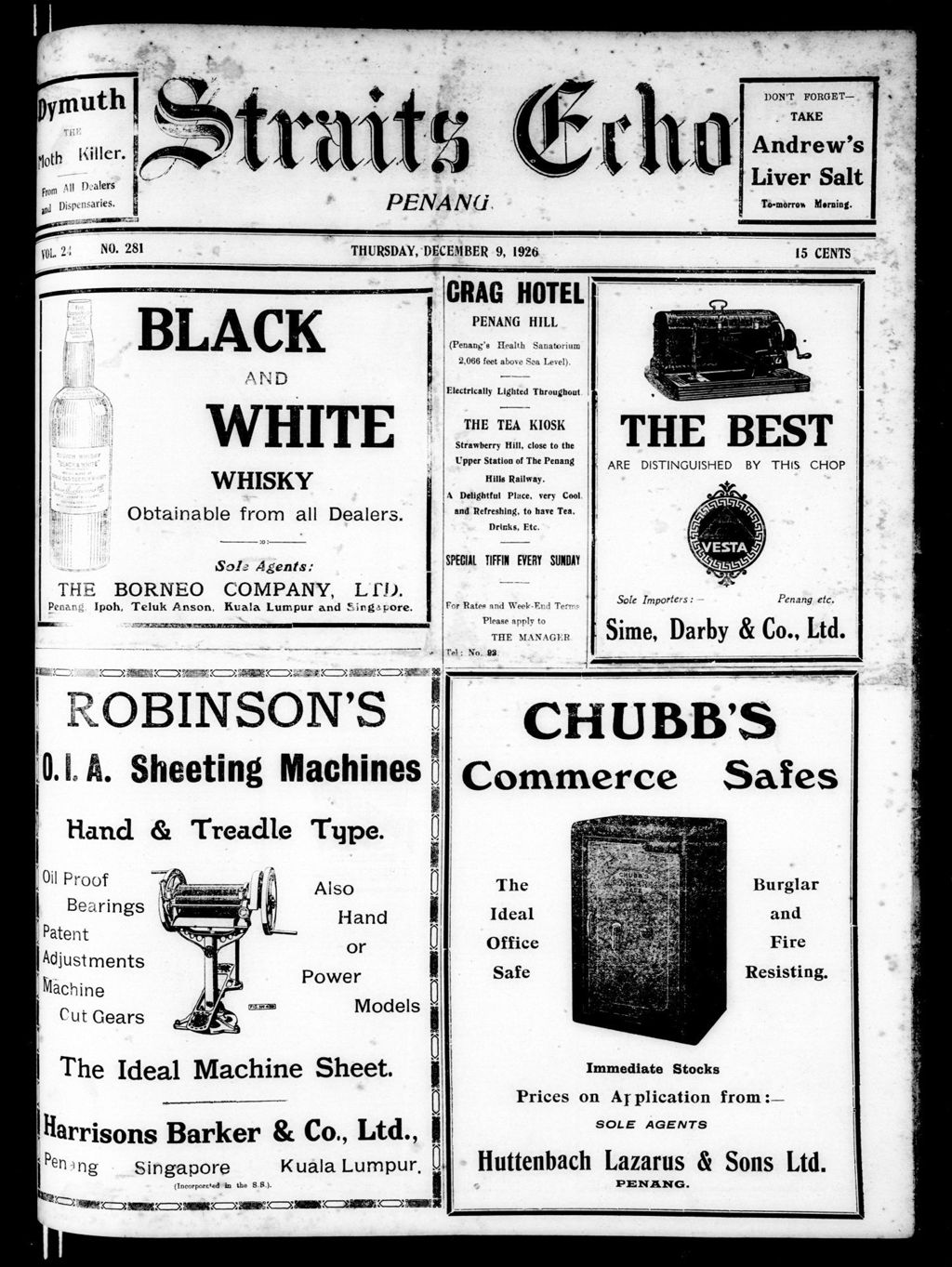 Miniature of Straits Echo 09 December 1926