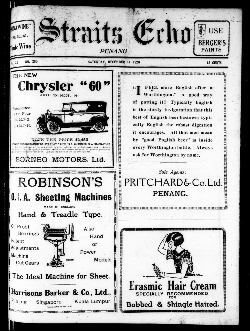 Miniature of Straits Echo 11 December 1926