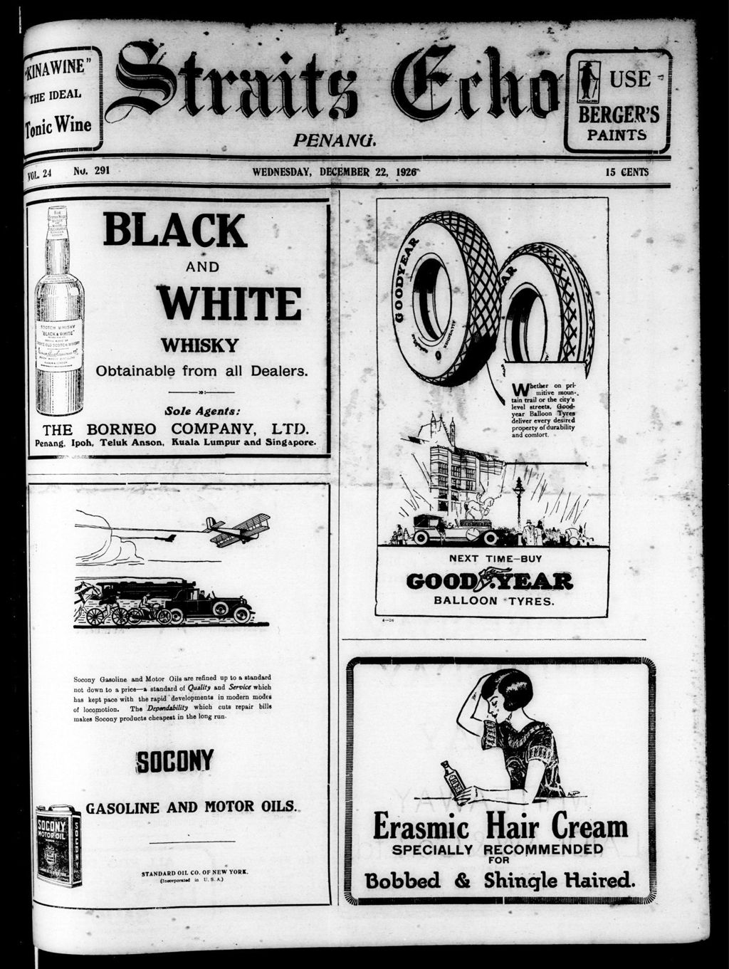 Miniature of Straits Echo 22 December 1926