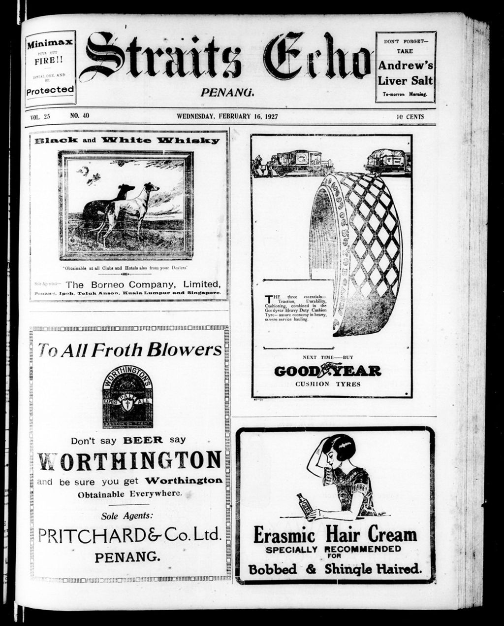 Miniature of Straits Echo 16 February 1927