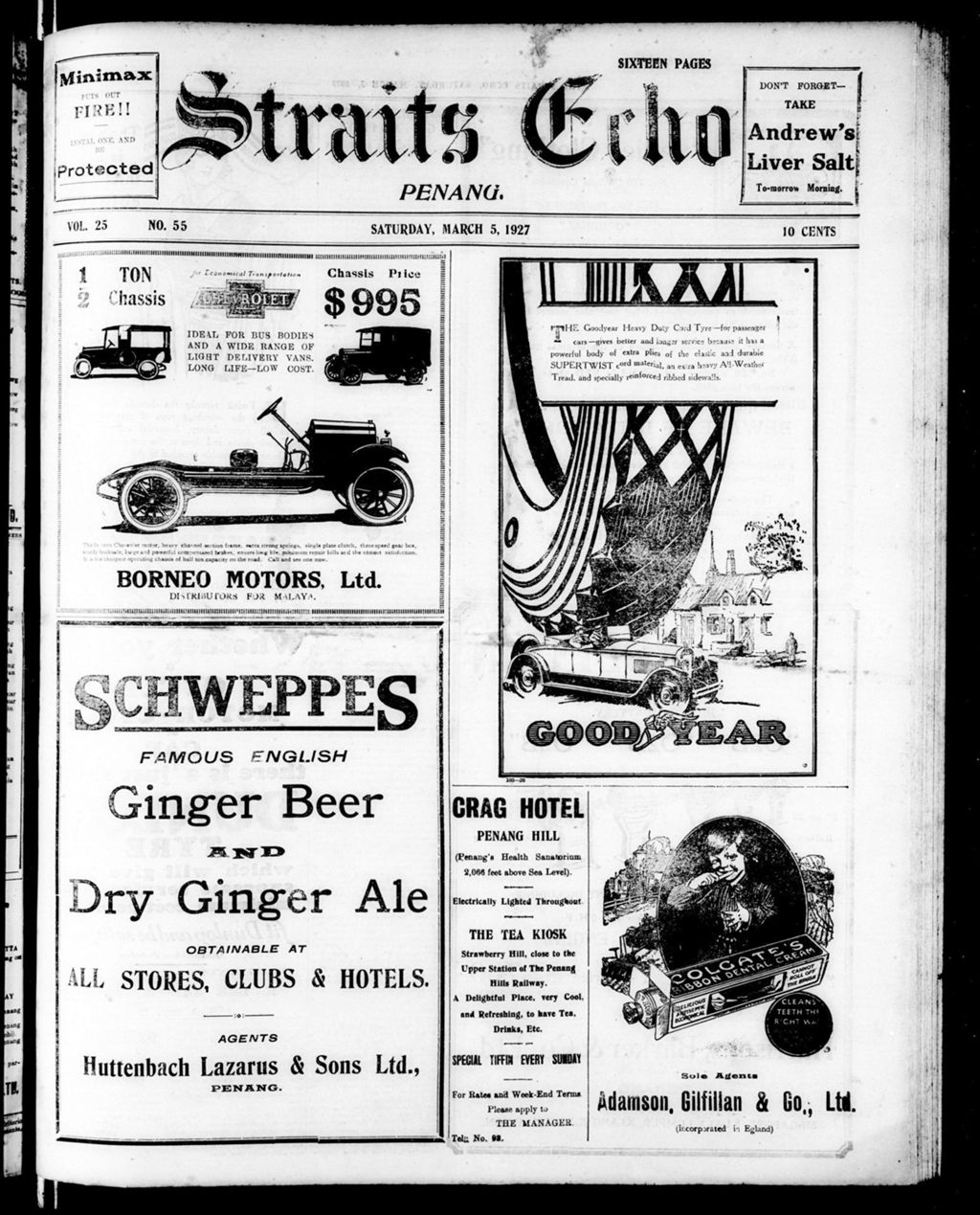 Miniature of Straits Echo 05 March 1927