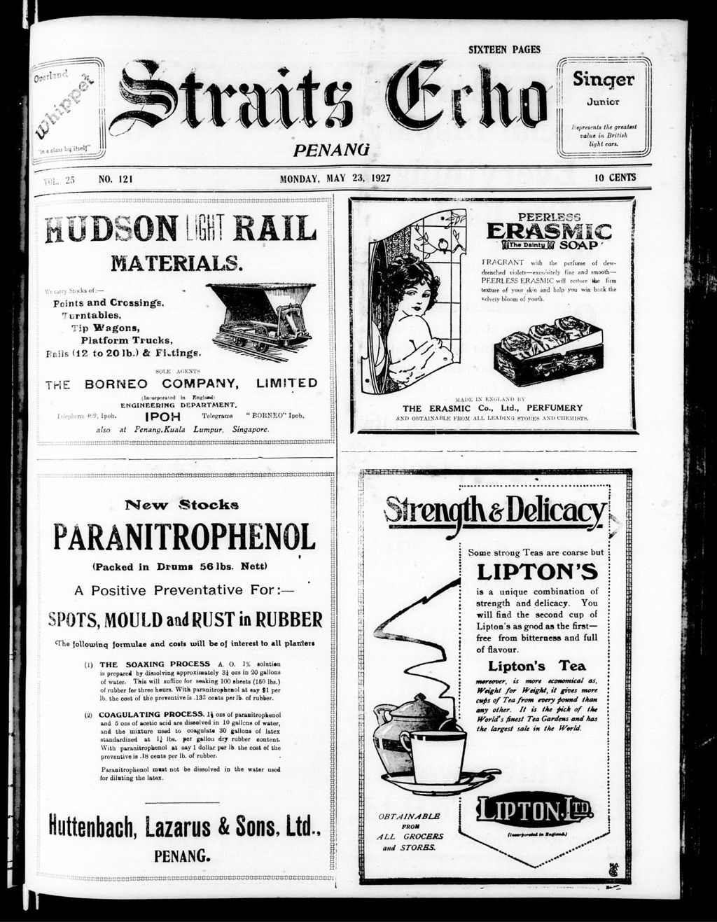 Miniature of Straits Echo 23 May 1927