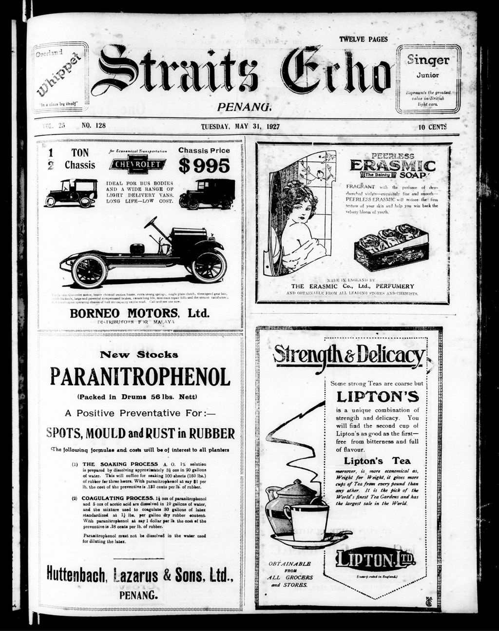 Miniature of Straits Echo 31 May 1927