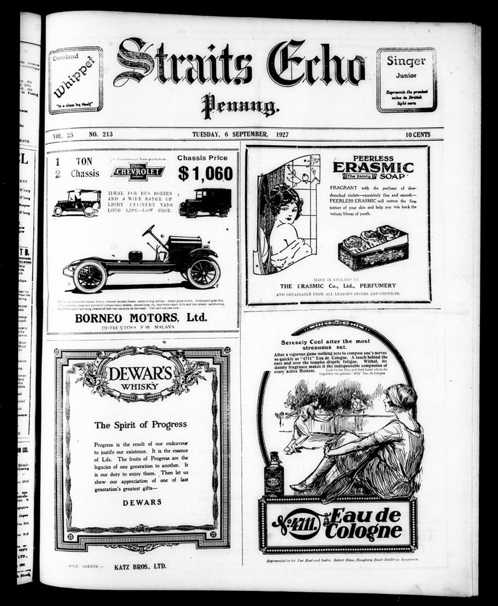 Miniature of Straits Echo 06 September 1927