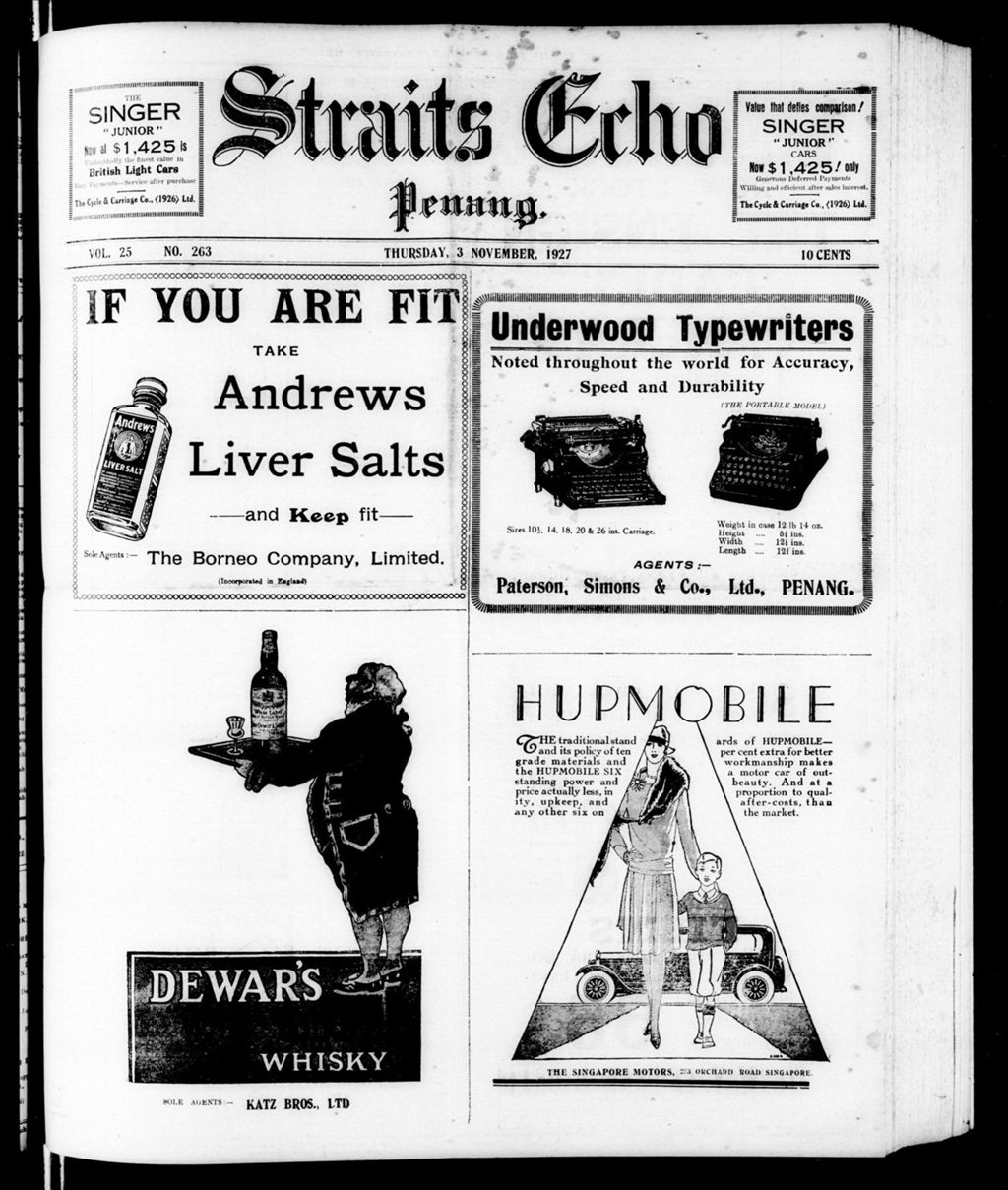 Miniature of Straits Echo 03 November 1927