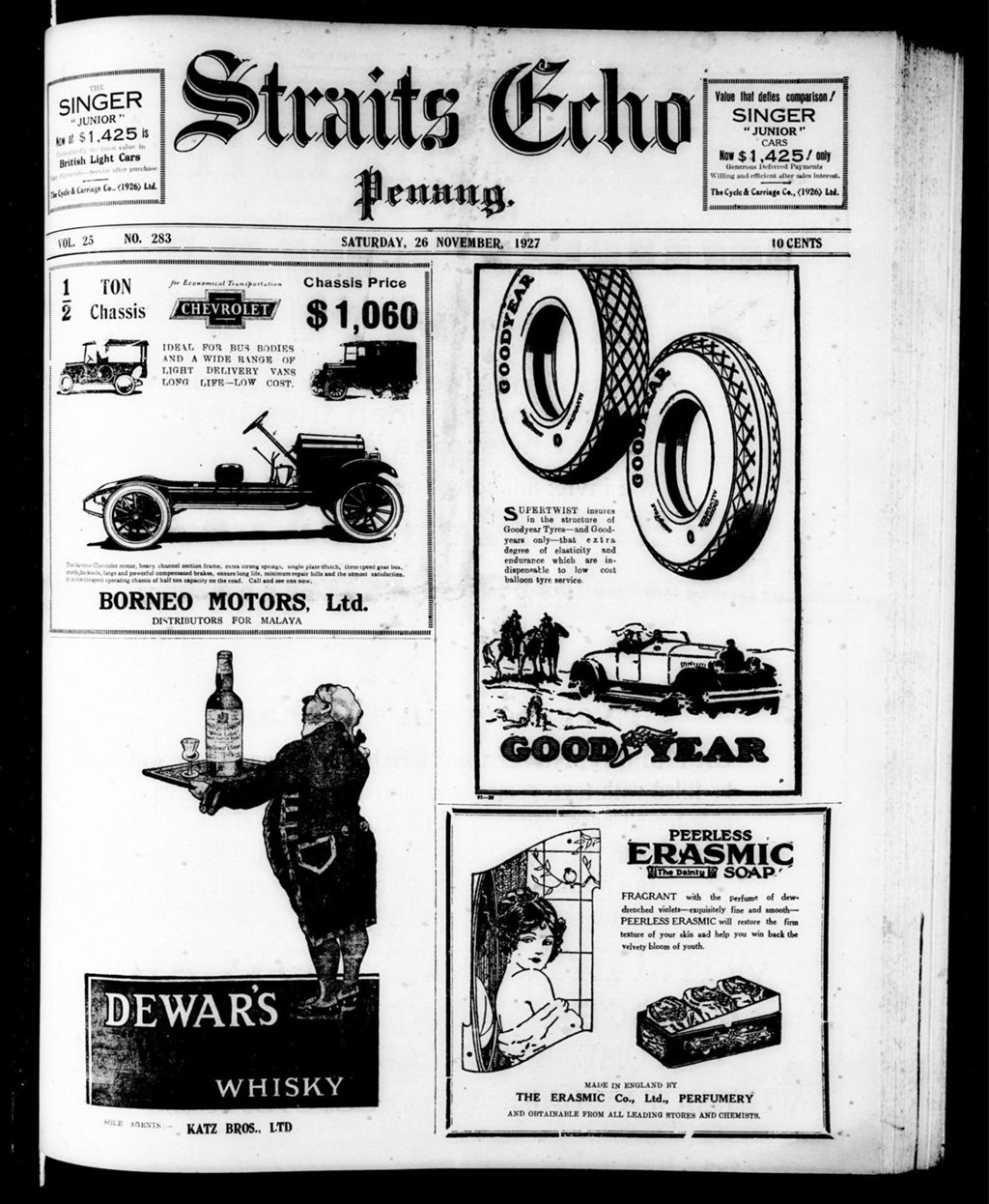 Miniature of Straits Echo 26 November 1927