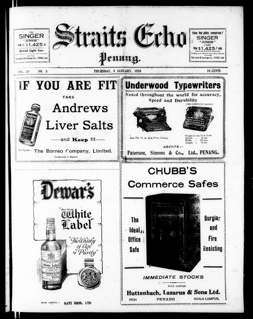 Miniature of Straits Echo 05 January 1928