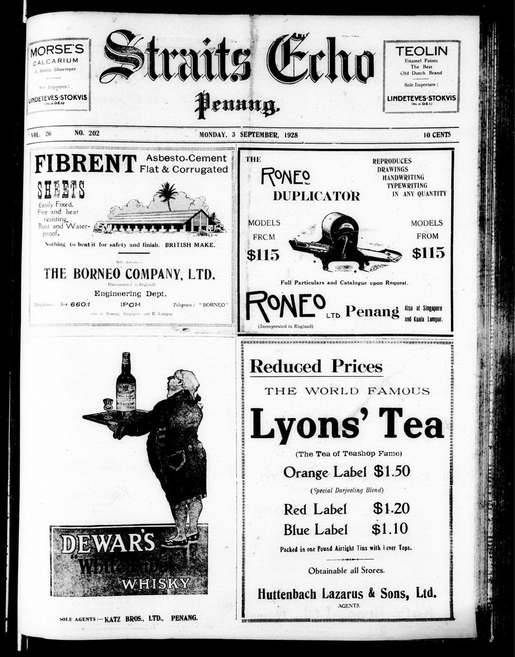 Miniature of Straits Echo 03 September 1928