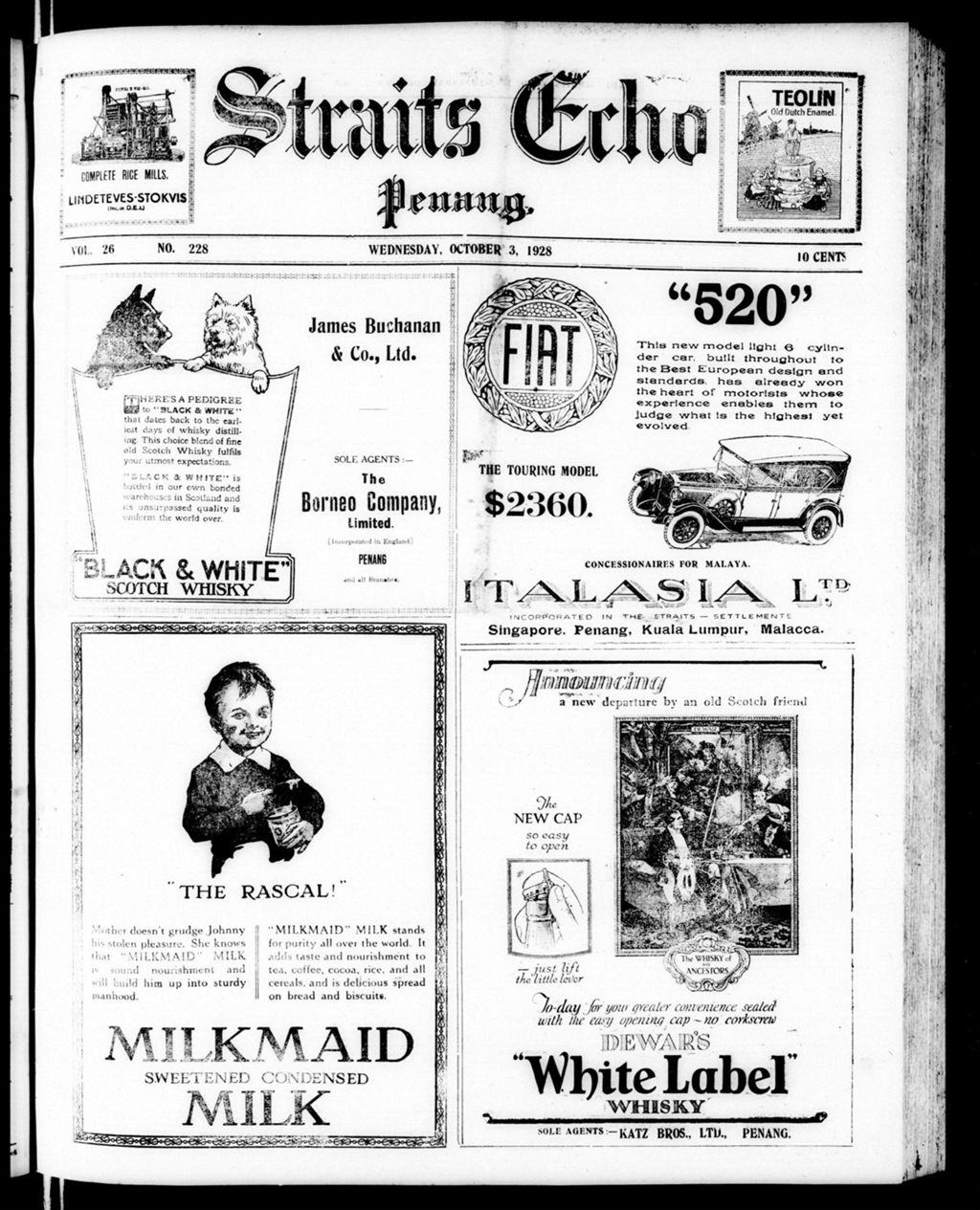 Miniature of Straits Echo 03 October 1928