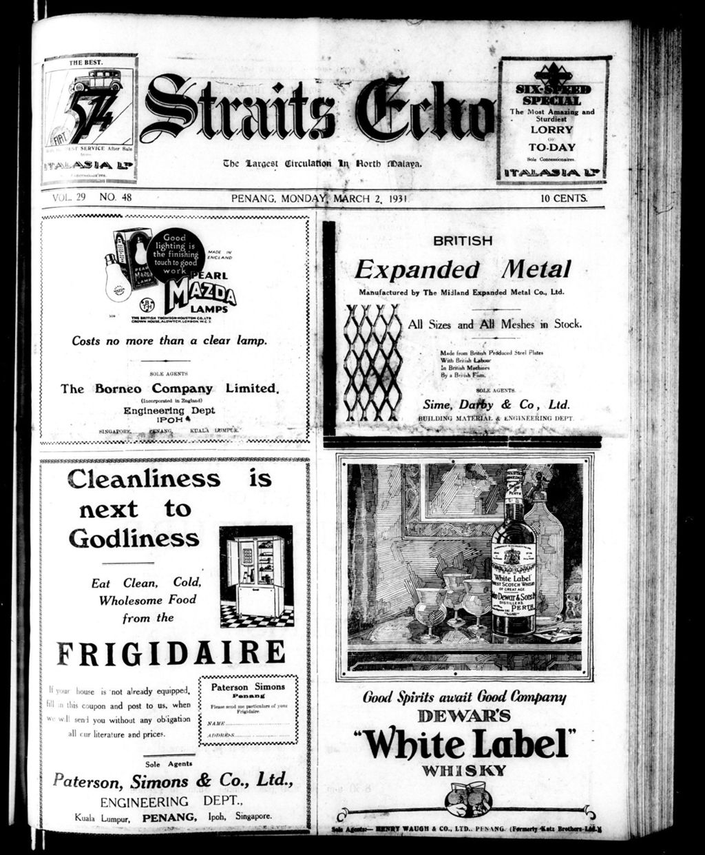 Miniature of Straits Echo 02 March 1931