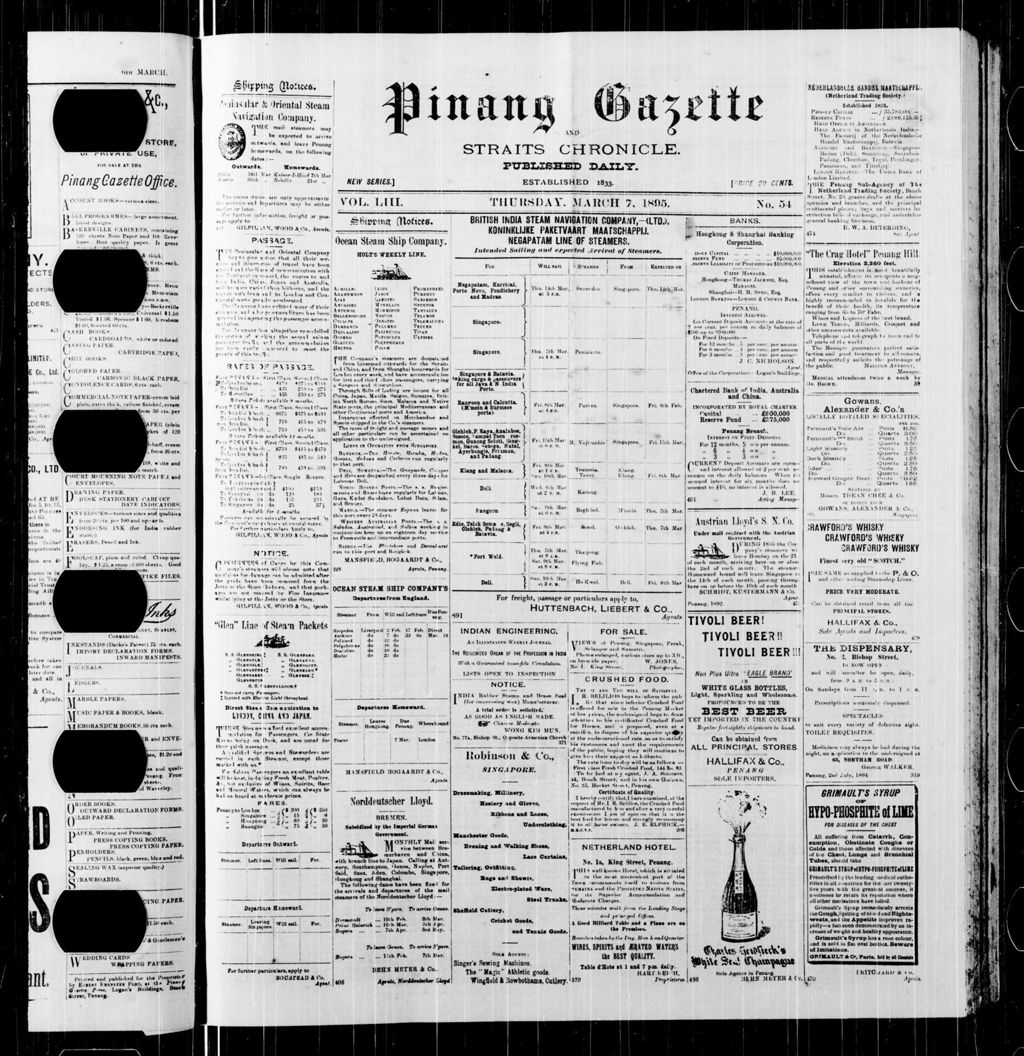 Miniature of Pinang Gazette and Straits Chronicle 07 March 1895