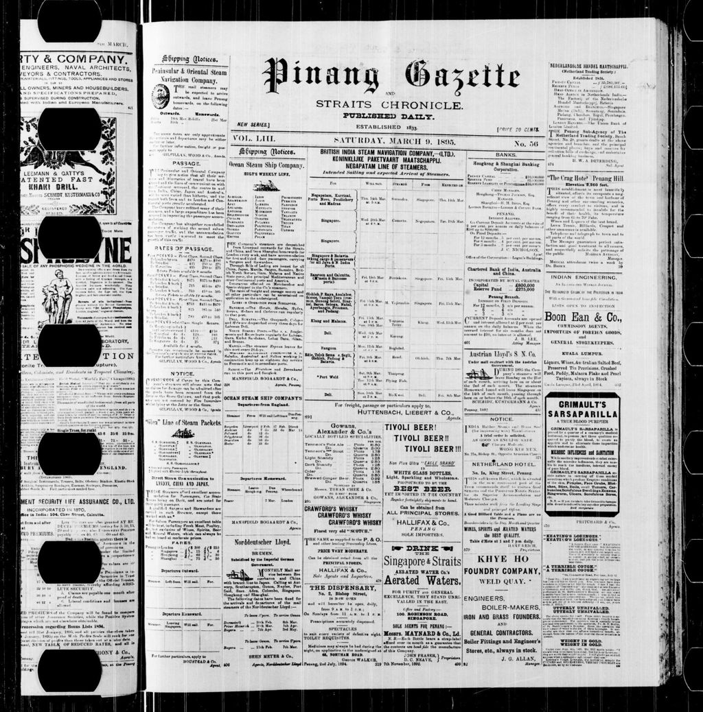 Miniature of Pinang Gazette and Straits Chronicle 09 March 1895