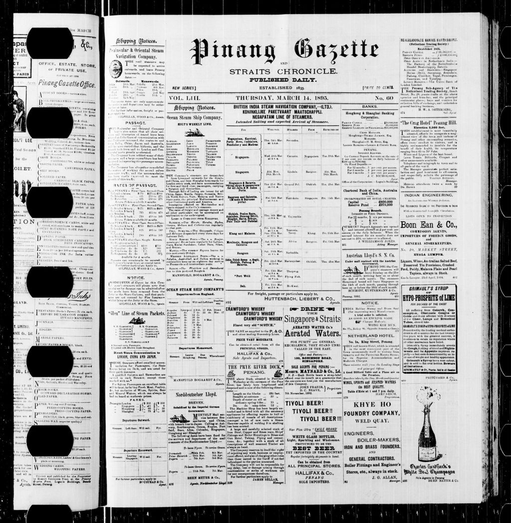 Miniature of Pinang Gazette and Straits Chronicle 14 March 1895