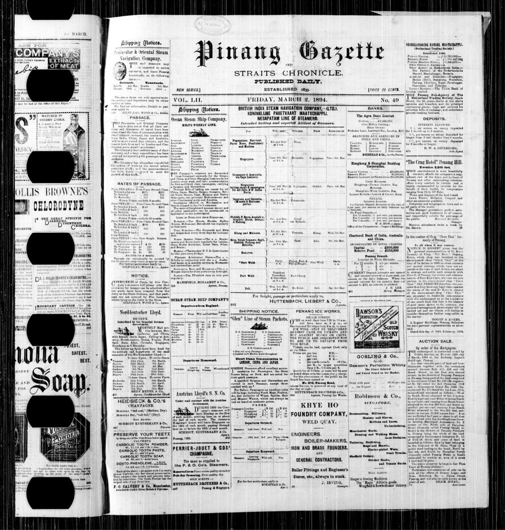 Miniature of Pinang Gazette and Straits Chronicle 02 March 1894