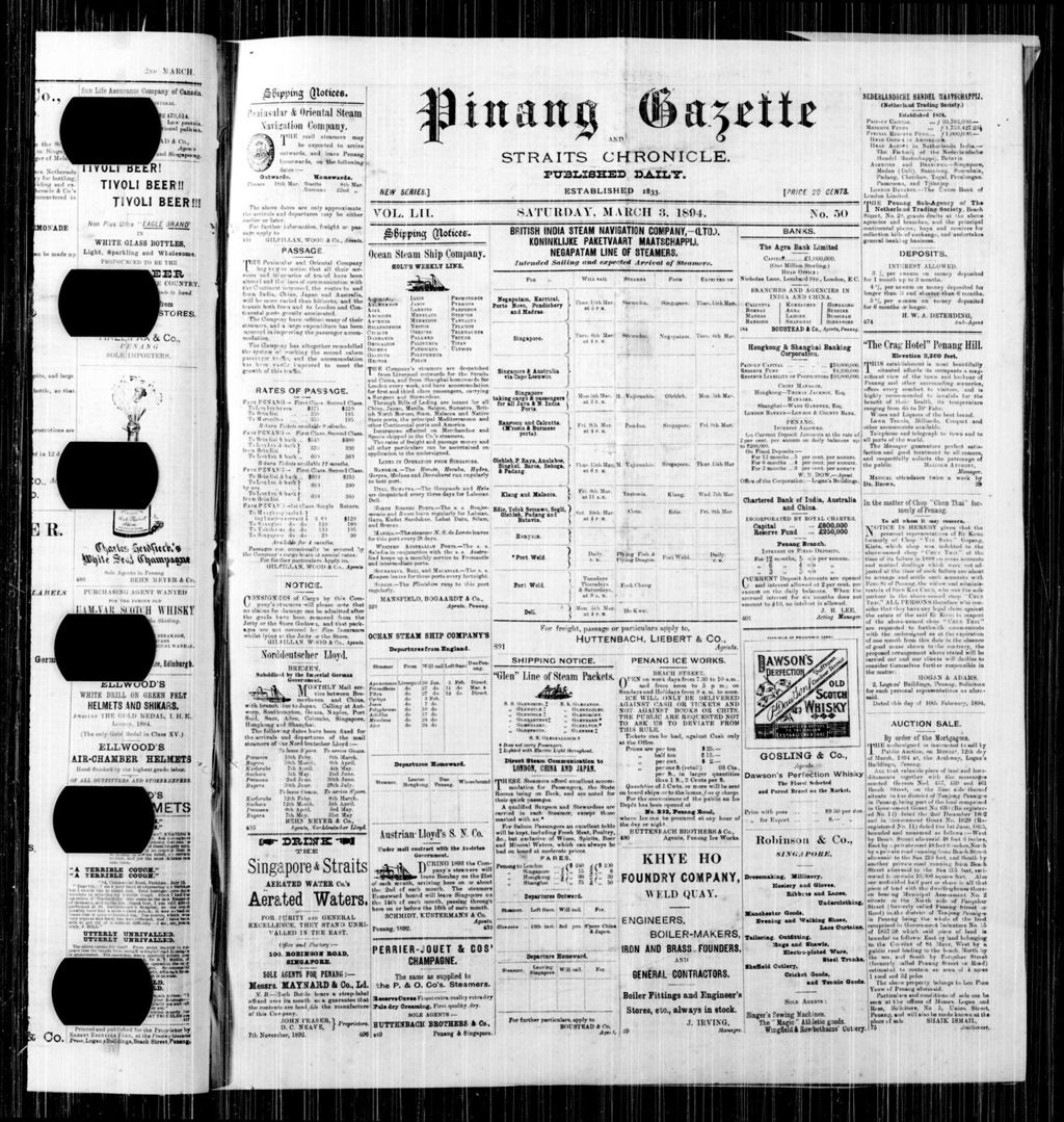 Miniature of Pinang Gazette and Straits Chronicle 03 March 1894