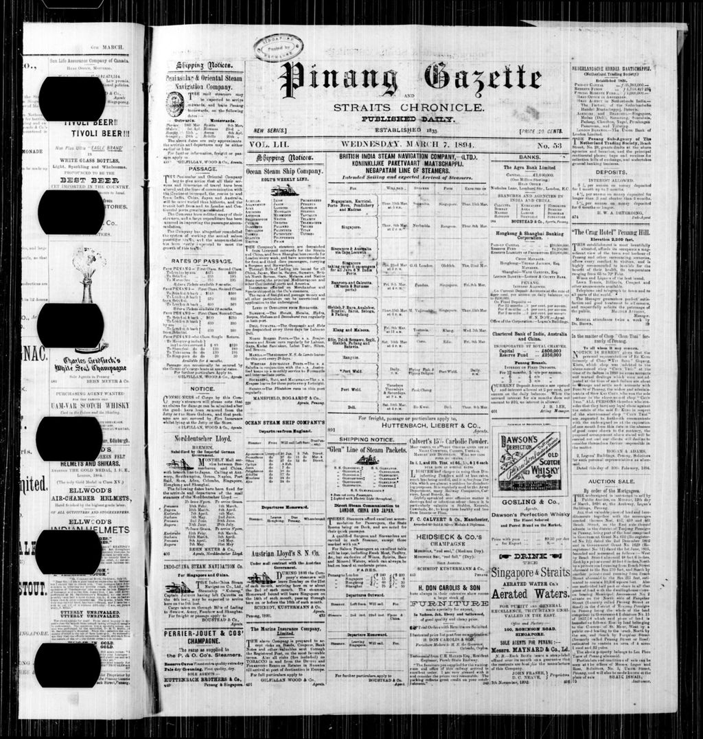 Miniature of Pinang Gazette and Straits Chronicle 07 March 1894