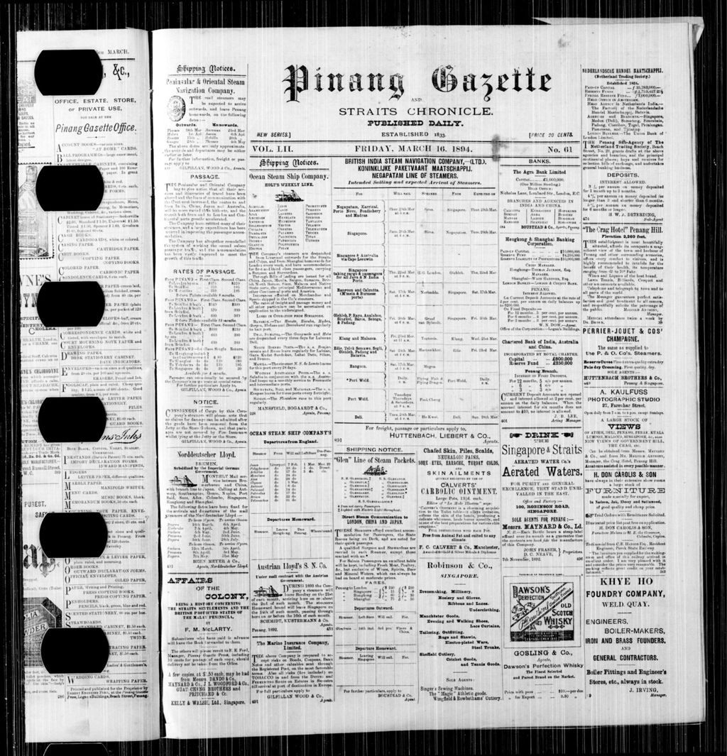 Miniature of Pinang Gazette and Straits Chronicle 16 March 1894