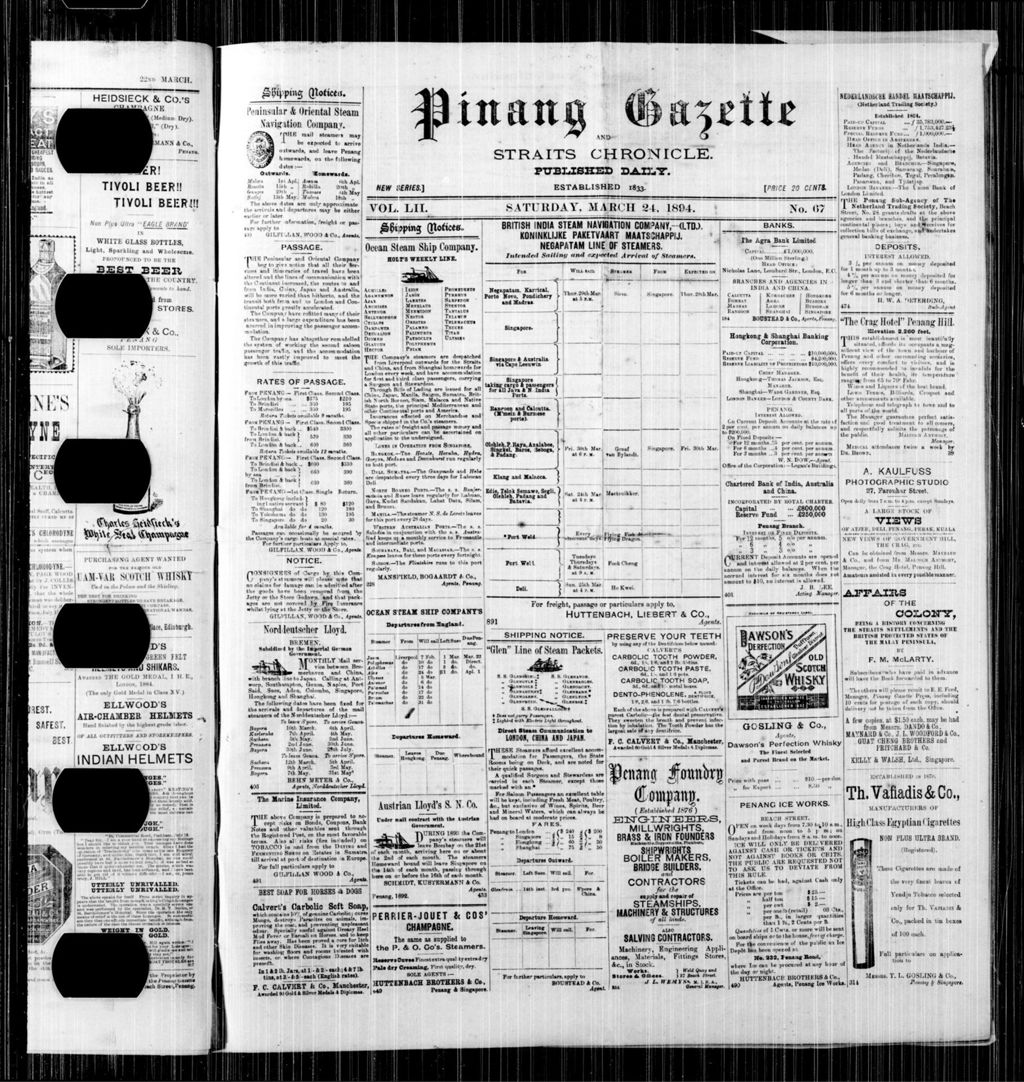 Miniature of Pinang Gazette and Straits Chronicle 24 March 1894