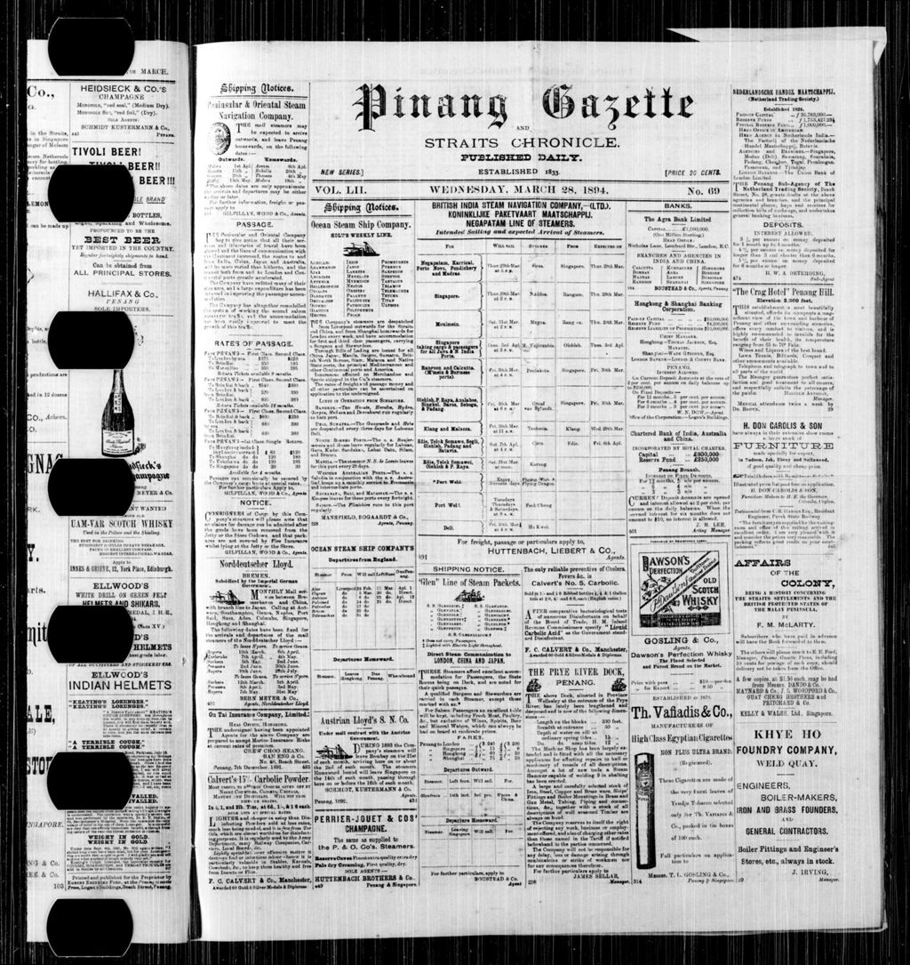 Miniature of Pinang Gazette and Straits Chronicle 28 March 1894