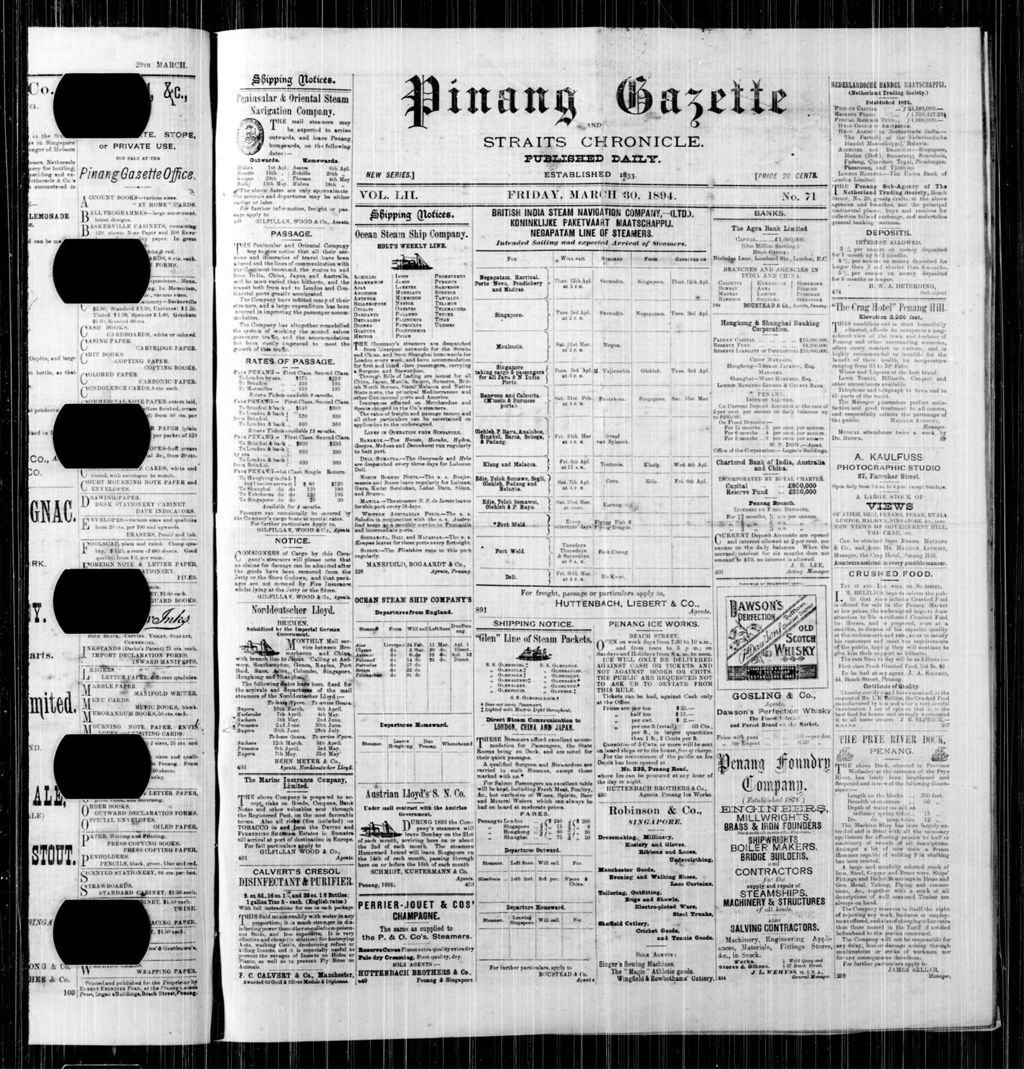 Miniature of Pinang Gazette and Straits Chronicle 30 March 1894