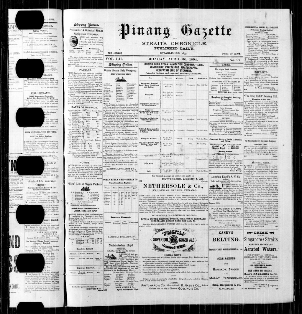 Miniature of Pinang Gazette and Straits Chronicle 30 April 1894