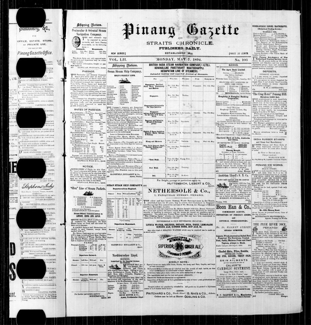 Miniature of Pinang Gazette and Straits Chronicle 07 May 1894