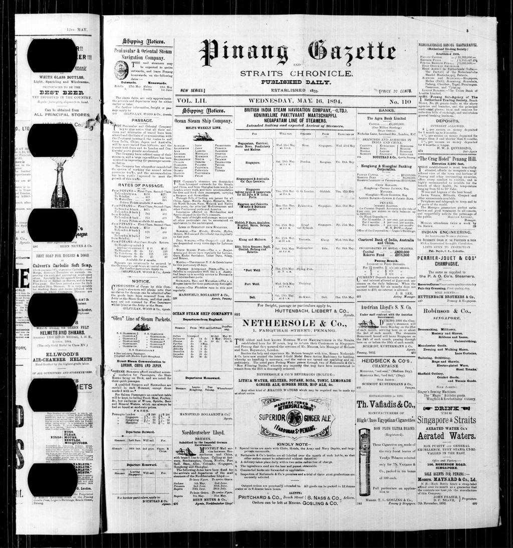 Miniature of Pinang Gazette and Straits Chronicle 16 May 1894